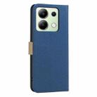 For Redmi Note 13 4G Global Splicing Color Hollow Flower Pattern RFID Leather Phone Case(Dark Blue) - 3