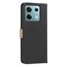 For Redmi Note 13 5G Splicing Color Hollow Flower Pattern RFID Leather Phone Case(Black) - 3