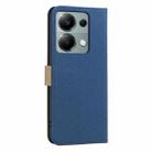 For Redmi Note 13 Pro 4G Splicing Color Hollow Flower Pattern RFID Leather Phone Case(Dark Blue) - 3