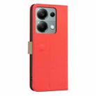 For Redmi Note 13 Pro 4G Splicing Color Hollow Flower Pattern RFID Leather Phone Case(Red) - 3