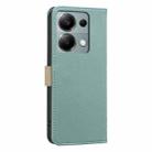 For Redmi Note 13 Pro 4G Splicing Color Hollow Flower Pattern RFID Leather Phone Case(Green) - 3