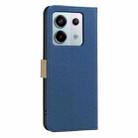 For Redmi Note 13 Pro 5G Splicing Color Hollow Flower Pattern RFID Leather Phone Case(Dark Blue) - 3