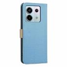For Redmi Note 13 Pro 5G Splicing Color Hollow Flower Pattern RFID Leather Phone Case(Baby Blue) - 3
