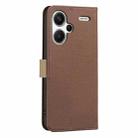 For Redmi Note 13 Pro+ 5G Splicing Color Hollow Flower Pattern RFID Leather Phone Case(Brown) - 3