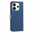 For Redmi Note 14 4G 163.25mm Splicing Color Hollow Flower Pattern RFID Leather Phone Case(Dark Blue) - 3