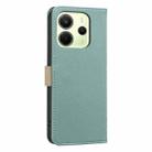 For Redmi Note 14 4G 163.25mm Splicing Color Hollow Flower Pattern RFID Leather Phone Case(Green) - 3