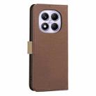For Redmi Note 14 Pro 4G Splicing Color Hollow Flower Pattern RFID Leather Phone Case(Brown) - 3