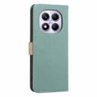 For Redmi Note 14 Pro 4G Splicing Color Hollow Flower Pattern RFID Leather Phone Case(Green) - 3