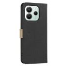 For Redmi Note 14 5G Splicing Color Hollow Flower Pattern RFID Leather Phone Case(Black) - 3