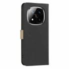 For Redmi Note 14 Pro 5G / 14 Pro+ 5G Splicing Color Hollow Flower Pattern RFID Leather Phone Case(Black) - 3