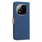 For Redmi Note 14 Pro 5G / 14 Pro+ 5G Splicing Color Hollow Flower Pattern RFID Leather Phone Case(Dark Blue) - 3