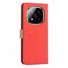 For Redmi Note 14 Pro 5G / 14 Pro+ 5G Splicing Color Hollow Flower Pattern RFID Leather Phone Case(Red) - 3