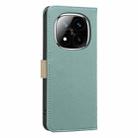 For Redmi Note 14 Pro 5G / 14 Pro+ 5G Splicing Color Hollow Flower Pattern RFID Leather Phone Case(Green) - 3