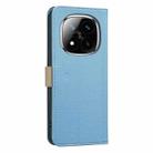 For Redmi Note 14 Pro 5G / 14 Pro+ 5G Splicing Color Hollow Flower Pattern RFID Leather Phone Case(Baby Blue) - 3