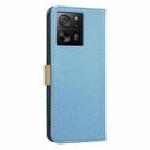 For Redmi K60 Ultra Splicing Color Hollow Flower Pattern RFID Leather Phone Case(Baby Blue) - 3