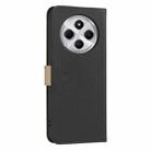 For Redmi 14C Splicing Color Hollow Flower Pattern RFID Leather Phone Case(Black) - 3