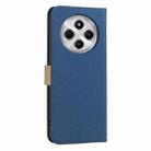 For Redmi 14C Splicing Color Hollow Flower Pattern RFID Leather Phone Case(Dark Blue) - 3