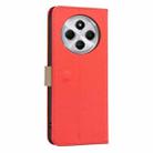For Redmi 14C Splicing Color Hollow Flower Pattern RFID Leather Phone Case(Red) - 3