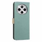 For Redmi 14C Splicing Color Hollow Flower Pattern RFID Leather Phone Case(Green) - 3
