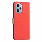 For Redmi Note 12 Turbo Splicing Color Hollow Flower Pattern RFID Leather Phone Case(Red) - 3