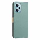 For Redmi Note 12 Turbo Splicing Color Hollow Flower Pattern RFID Leather Phone Case(Green) - 3