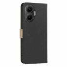 For Redmi Turbo 4 Pro Splicing Color Hollow Flower Pattern RFID Leather Phone Case(Black) - 3