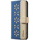 For Redmi Turbo 4 Pro Splicing Color Hollow Flower Pattern RFID Leather Phone Case(Dark Blue) - 2