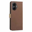 For Redmi Turbo 4 Pro Splicing Color Hollow Flower Pattern RFID Leather Phone Case(Brown) - 3