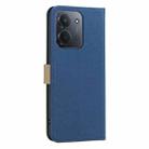 For Redmi 15C 4G 173.1mm / 15C 5G 173.1mm Splicing Color Hollow Flower Pattern RFID Leather Phone Case(Dark Blue) - 3