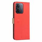 For Redmi 15C 4G 173.1mm / 15C 5G 173.1mm Splicing Color Hollow Flower Pattern RFID Leather Phone Case(Red) - 3