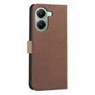 For Xiaomi Poco X7 Pro Splicing Color Hollow Flower Pattern RFID Leather Phone Case(Brown) - 3