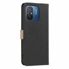 For Xiaomi Poco C55 Splicing Color Hollow Flower Pattern RFID Leather Phone Case(Black) - 3