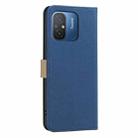 For Xiaomi Poco C55 Splicing Color Hollow Flower Pattern RFID Leather Phone Case(Dark Blue) - 3