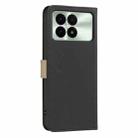 For Xiaomi Poco F6 Pro 5G Splicing Color Hollow Flower Pattern RFID Leather Phone Case(Black) - 3