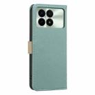 For Xiaomi Poco F6 Pro 5G Splicing Color Hollow Flower Pattern RFID Leather Phone Case(Green) - 3