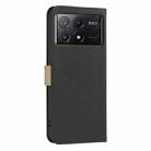 For Xiaomi Poco X6 Pro 5G Splicing Color Hollow Flower Pattern RFID Leather Phone Case(Black) - 3