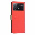 For Xiaomi Poco X6 Pro 5G Splicing Color Hollow Flower Pattern RFID Leather Phone Case(Red) - 3