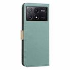 For Xiaomi Poco X6 Pro 5G Splicing Color Hollow Flower Pattern RFID Leather Phone Case(Green) - 3