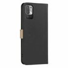 For Xiaomi Poco M3 Pro Splicing Color Hollow Flower Pattern RFID Leather Phone Case(Black) - 3
