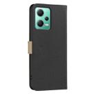 For Xiaomi Poco X5 Splicing Color Hollow Flower Pattern RFID Leather Phone Case(Black) - 3