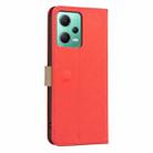 For Xiaomi Poco X5 Splicing Color Hollow Flower Pattern RFID Leather Phone Case(Red) - 3