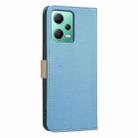 For Xiaomi Poco X5 Splicing Color Hollow Flower Pattern RFID Leather Phone Case(Baby Blue) - 3