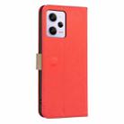 For Xiaomi Poco X5 Pro Splicing Color Hollow Flower Pattern RFID Leather Phone Case(Red) - 3