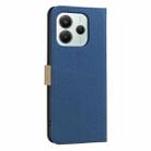 For Xiaomi Poco M7 Pro 5G Splicing Color Hollow Flower Pattern RFID Leather Phone Case(Dark Blue) - 3