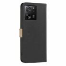 For Xiaomi 13T Splicing Color Hollow Flower Pattern RFID Leather Phone Case(Black) - 3
