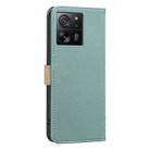 For Xiaomi 13T Splicing Color Hollow Flower Pattern RFID Leather Phone Case(Green) - 3