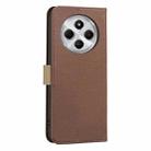 For Xiaomi Poco C75 Splicing Color Hollow Flower Pattern RFID Leather Phone Case(Brown) - 3