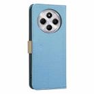 For Xiaomi Poco C75 Splicing Color Hollow Flower Pattern RFID Leather Phone Case(Baby Blue) - 3