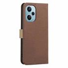 For Xiaomi Poco F5 Splicing Color Hollow Flower Pattern RFID Leather Phone Case(Brown) - 3