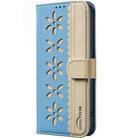 For Xiaomi Poco F7 5G Global Splicing Color Hollow Flower Pattern RFID Leather Phone Case(Baby Blue) - 2